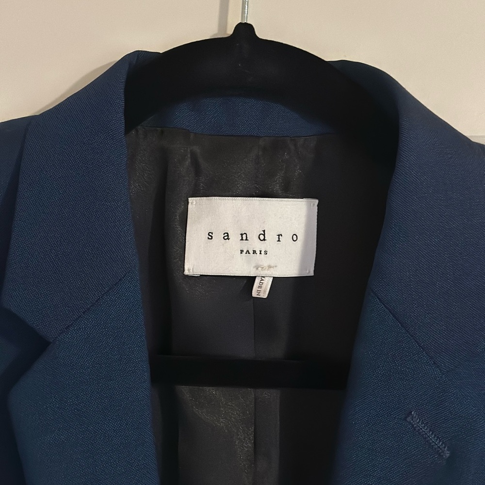 Sandro Paris Men’s Navy Suit - Jacket (46) - Trousers (38) Immaculate Condition